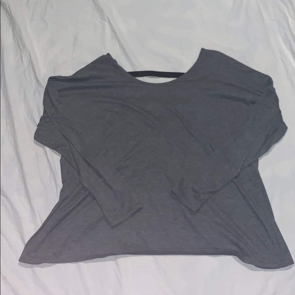 Open back long sleeve shirt
